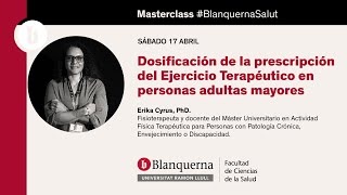 Dosificación de la prescripción del Ejercicio Terapéutico en personas adultas mayores [upl. by Arad104]