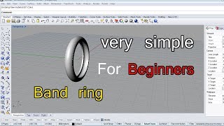 How to make a very simple band ring  CAD  Rhino5 Software [upl. by Atteirneh]