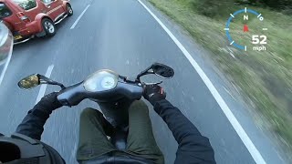 Piaggio Zip 70cc Malossi Top Speed Run 60mph [upl. by Brookes]