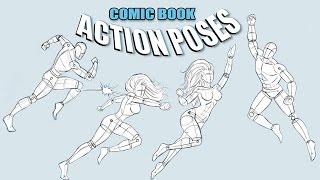 How to Draw Action Poses  Comic Book Superheroes  Narrated [upl. by Zumwalt]