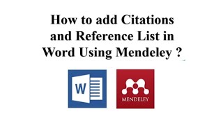 How to add Citations and Reference List in Word document using Mendeley [upl. by Larson]