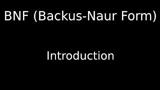 Introduction to BNF BackusNaur Form ALevel [upl. by Grekin178]