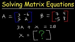 Solving Matrix Equations [upl. by Llednahs277]