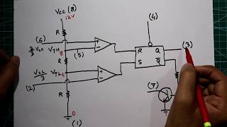 Internal circuit of 555 timer  NE555 internal circuit explained [upl. by Einal]