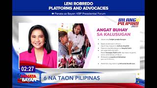 Leni Robredo Platforms and advocacies [upl. by Nagyam]