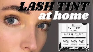 HOW TO TINT YOUR LASHES AT HOME SAFELY  DIY Eylure DyeLash Eyelash Tint Easy Tutorial [upl. by Aierbma]