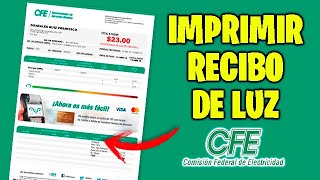 Como Descargar E Imprimir Mi Recibo De Luz CFE  Desde Tu Celular O Computadora  2021 [upl. by Eahcim]