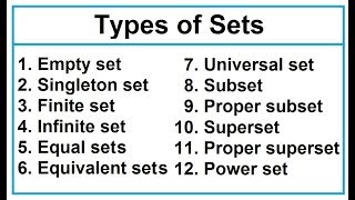 Types of sets [upl. by Livingston383]