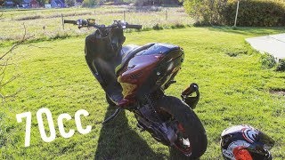 Yamaha Aerox 70cc  110 kmh  Sound and Top Speed [upl. by Fabi]