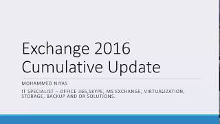 Installing Cumulative Updates on Exchange Server 2016 [upl. by Ellemrac]