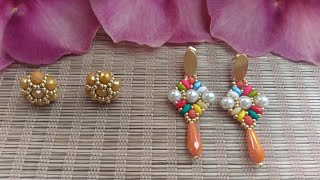 Tutorial Aretes de 5 minutos super fácil parte 2 [upl. by Brentt]