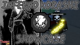 Shindo Life Inferno Korashi Showcase [upl. by Ahsini]