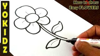 How to draw easy FLOWER [upl. by Hpeseoj]