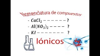 Nomenclatura de compuestos ionicos dada la formula [upl. by Catharina]