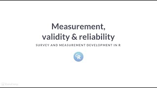 R Tutorial Measurement validity amp reliability [upl. by Ahcirt]