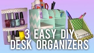 3 EASY DIY Desk Organizer Ideas [upl. by Behlke672]