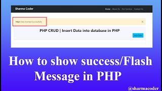 How to show Success Message Flash message in PHP  Show Session message in next page [upl. by Aila]