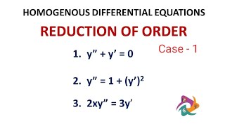 Reduction of Order  case 1  Homogenous Differential Equations  ODE  Part 5  KTU S2 Mathematics [upl. by Aer]