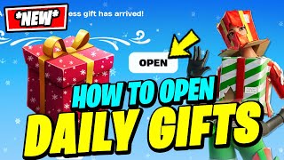 How to OPEN DAILY GIFTS or WINTERFEST 2023 PRESENTS in Fortnite Chapter 5 [upl. by Mata]