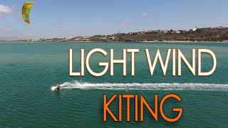 Kite boarding in light wind detailed kitesurf tutorial [upl. by Bonner]