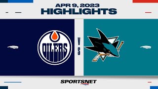 NHL Highlights  Oilers vs Sharks  April 8 2023 [upl. by Lisabet]