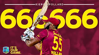 Kieron Pollard HITS Six Sixes in an Over  West Indies vs Sri Lanka  1st CG Insurance T20I [upl. by Rettig]