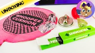 JOKE BOX with whoopee cushion dangerous bubble gum and hand buzzer  For cool pranks [upl. by Asiaj]