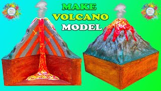 How to make Volcano Model for School  College Project  Science Fair  DIY Volcano Model [upl. by Atil]