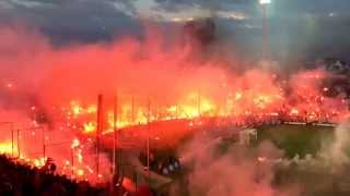 PAOK  Olympiacos 10 Greek Cup semifinal teams entrance Toumba Stadium [upl. by Nyrac830]