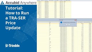 Accubid Anywhere  How to Run a TRASER Price Update [upl. by Naenej]