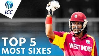 The Most Sixes In World Cup History  Top 5 Archive  ICC Cricket World Cup [upl. by Akemhs]