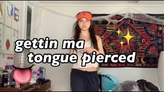 getting my tongue pierced VLOG [upl. by Attelahs]