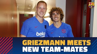 Antoine Griezmann meets his new teammates [upl. by Bautista]