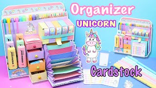 Unicorn 🦄 Desk Organizer from Cardstock  Paper Organizer  aPasos Crafts DIY [upl. by Sigfried]