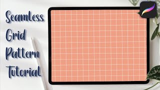 Seamless Grid Pattern Tutorial Procreate Tutorial [upl. by Anasiul]