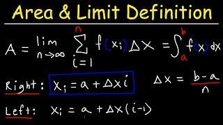 Finding The Area Using The Limit Definition amp Sigma Notation [upl. by Dyob258]