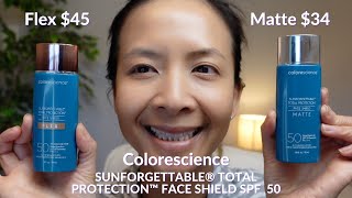 Best Tinted Mineral Sunscreens  Colorescience Face Shield Flex Vs Matte SPF 50 Sunscreens [upl. by Kirby]