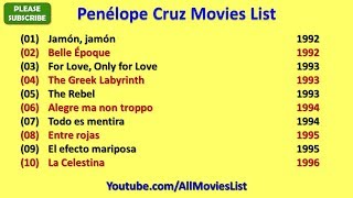 Penélope Cruz Movies List [upl. by Rothenberg]