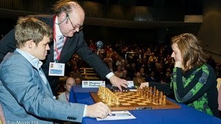 Amazing Chess Game  Magnus Carlsen vs Judit Polgar  London Classic 2012  English Opening [upl. by Siegler]