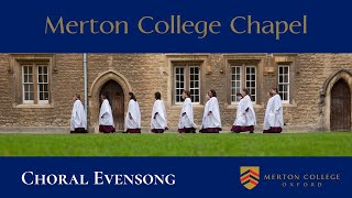 Choral Evensong  Wednesday 29 January 2025  from Merton College Chapel Oxford [upl. by Wane]