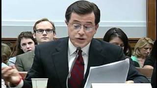 Colbert stays in character at congressional hearing [upl. by Bobina331]