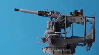 Twin 40mm Bofors US Navy WWII in 135th scale [upl. by Nylanej]