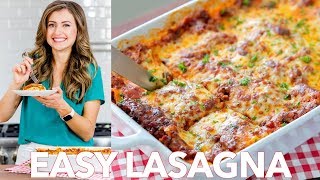 Beef Lasagna Recipe  Easy Dinner   Natashas Kitchen [upl. by Einnaej]