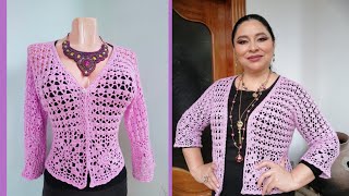 ¿Como tejer chompa MANUALIDADES a crochet para TODAS las tallas [upl. by Rae]