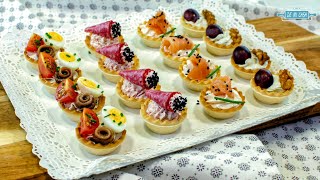 4 TARTALETAS Saladas Variadas 🥧🧂 con RELLENOS Diferentes y Originales 🤪 Recetas de Navidad 1524 [upl. by Carson208]