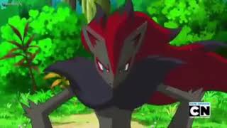 Pokémon  Zorua Evolves Into Zoroark Anime [upl. by Froma]