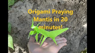 Origami Praying Mantis Tutorial [upl. by Eichman]