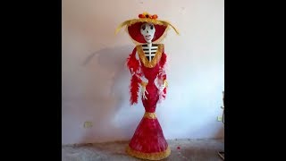 COMO HACER CATRINA de 170 metro  DE PAPEL  PASO A PASO HOW TO MAKE CATRINE of 170 meter [upl. by Lorna]