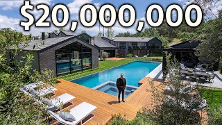 Touring a 20000000 Hidden Hills Modern Mega Mansion with an Incredible Guest House [upl. by Akoyin]