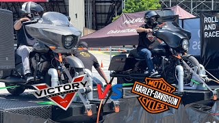 VICTORY vs HARLEY at Laconia Bike Week 2021 [upl. by Enilreug601]